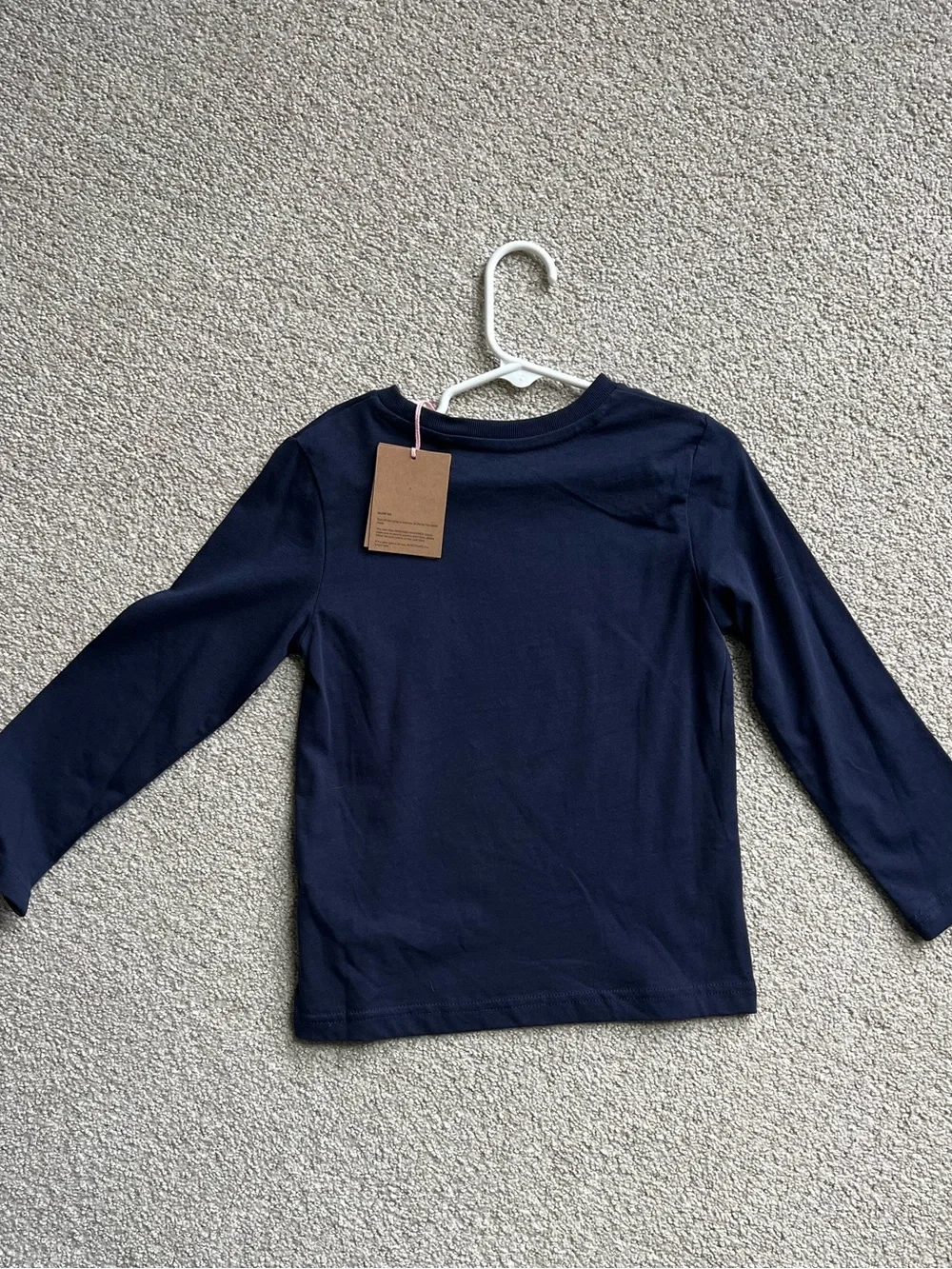 NWT Mini Boden Kids Long-Sleeve Navy Crew Neck Santa Graphic Shirt Size 4/5